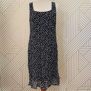 Gerry Weber Polka Dot A line Fit & flare swing dress chiffon crepe 12 lined